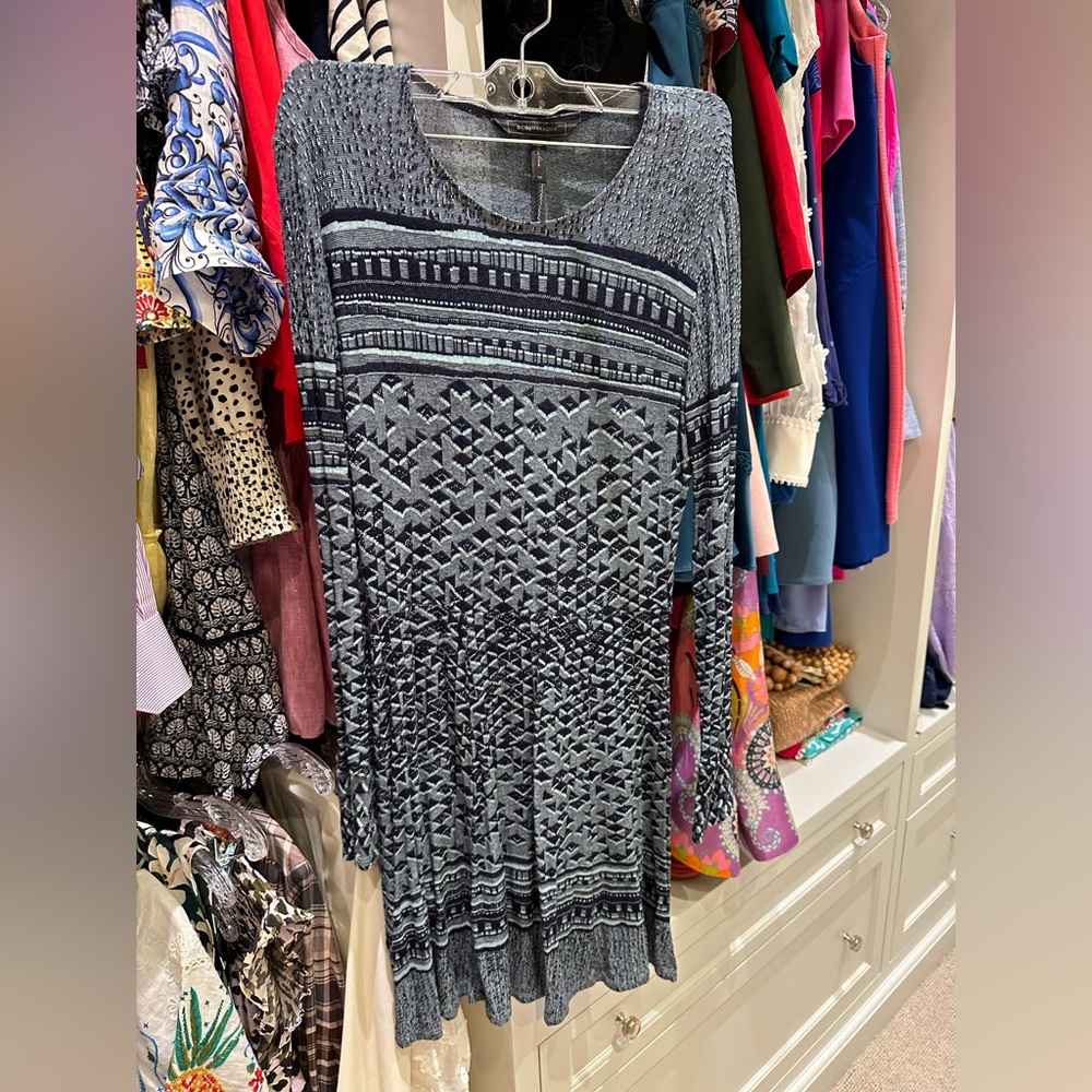 BCBG dress in xs! Such a great dress when it starts to get a bit chilly out !
